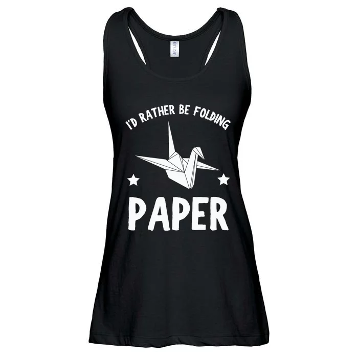 ID Rather Be Folding Paper Origami Origamian Origamist Ladies Essential Flowy Tank