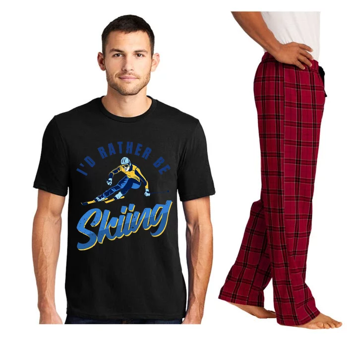 Id Rather Be Downhill Snow Skiing Winter Sports Alpine Ski Pajama Set