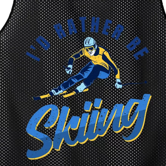 Id Rather Be Downhill Snow Skiing Winter Sports Alpine Ski Mesh Reversible Basketball Jersey Tank