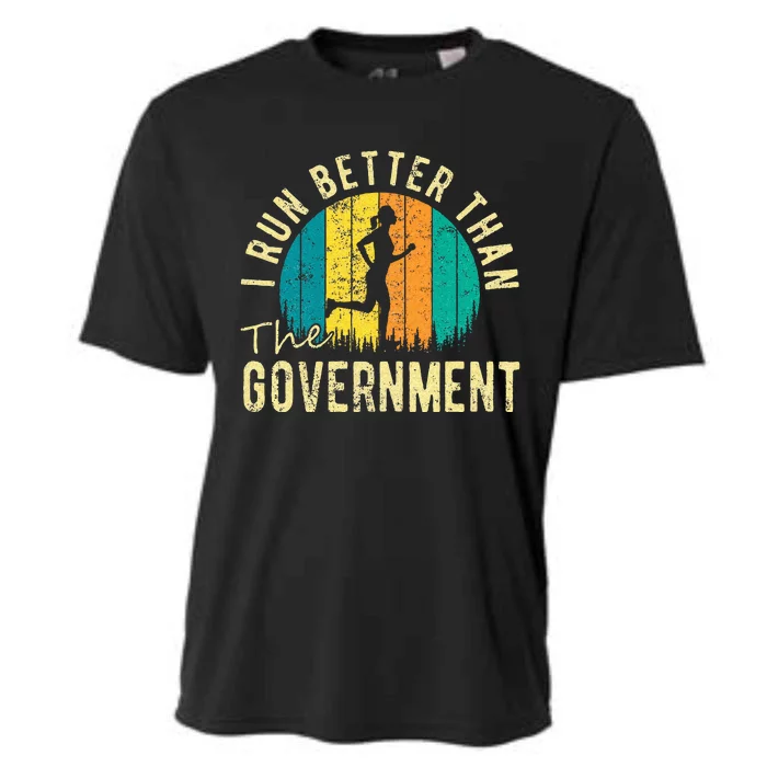 I Run Better Than The Government Women’s Funny Running Cooling Performance Crew T-Shirt