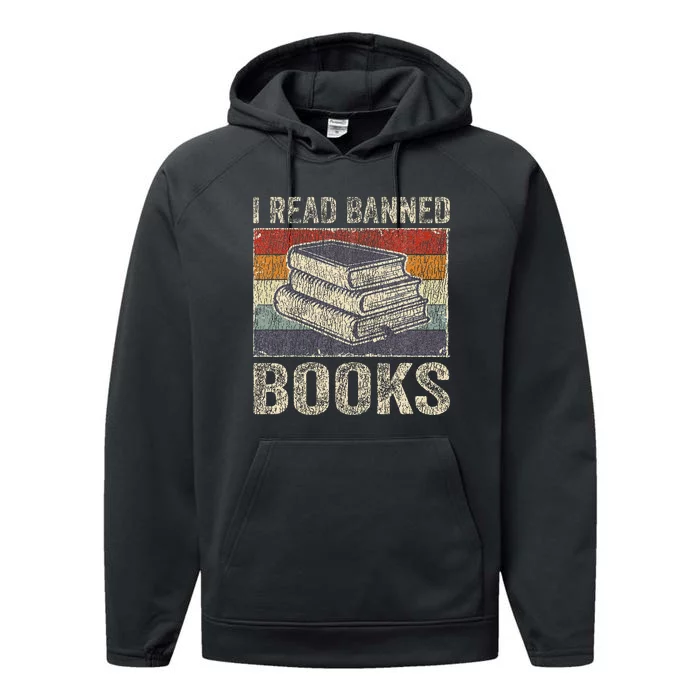 I Read Banned Books Week Librarian Freedom Reader Nerd Performance Fleece Hoodie