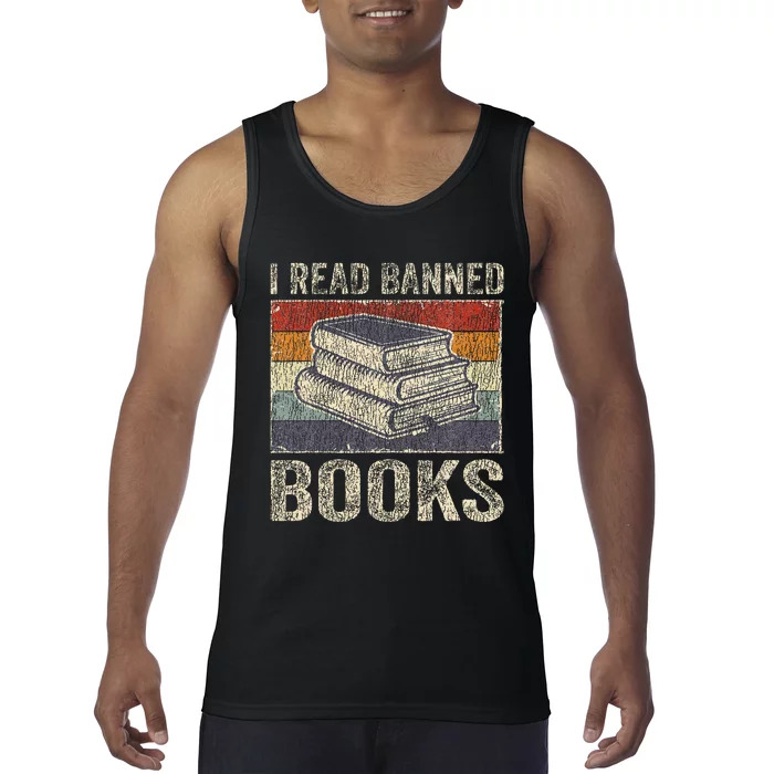 I Read Banned Books Week Librarian Freedom Reader Nerd Tank Top