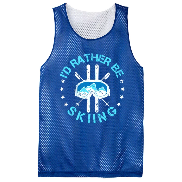 Id Rather Be Skiing Funny Ski Skier Slopes Gift Mesh Reversible Basketball Jersey Tank