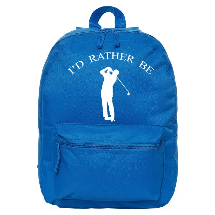 Id Rather Be Golfing Playing Golf Golfer Graphic Gift 16 in Basic Backpack