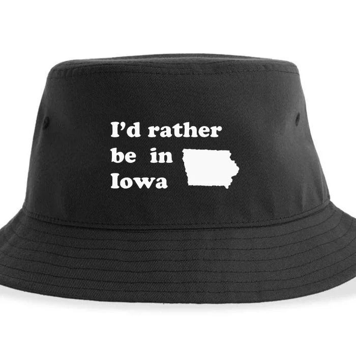 ID Rather Be In Iowa For Iowans Sustainable Bucket Hat