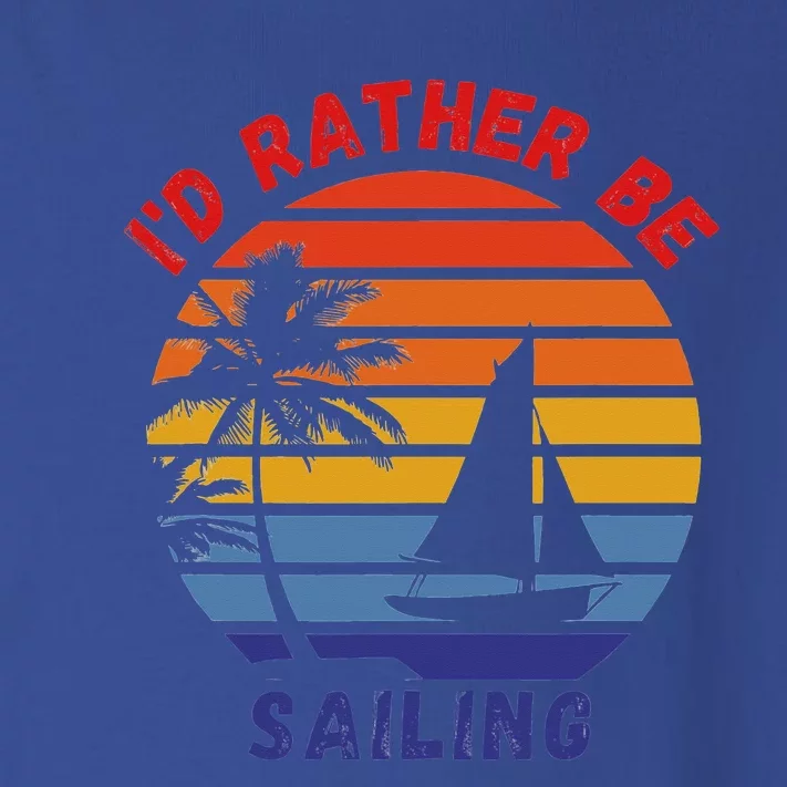 I'd Rather Be Sailing, Retro Sunset Sailboat Design Toddler Long Sleeve Shirt