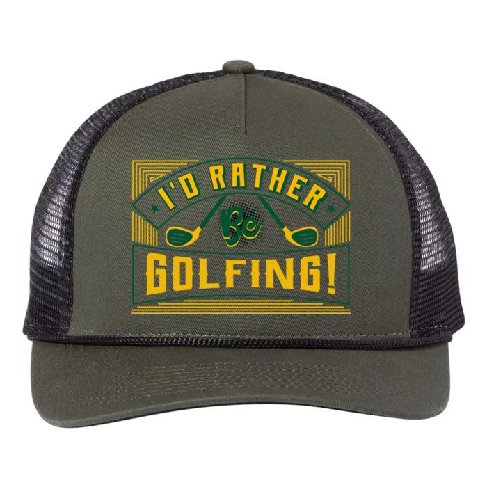 Id Rather Be Golfing Putter Golfer Birdie Bogey Eagle Par Gift Retro Rope Trucker Hat Cap