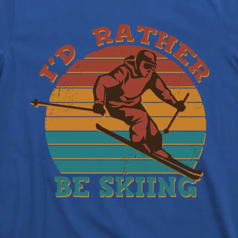 Id Rather Be Skiing Funny Skiers Designs Skiing Helmet Gift T-Shirt