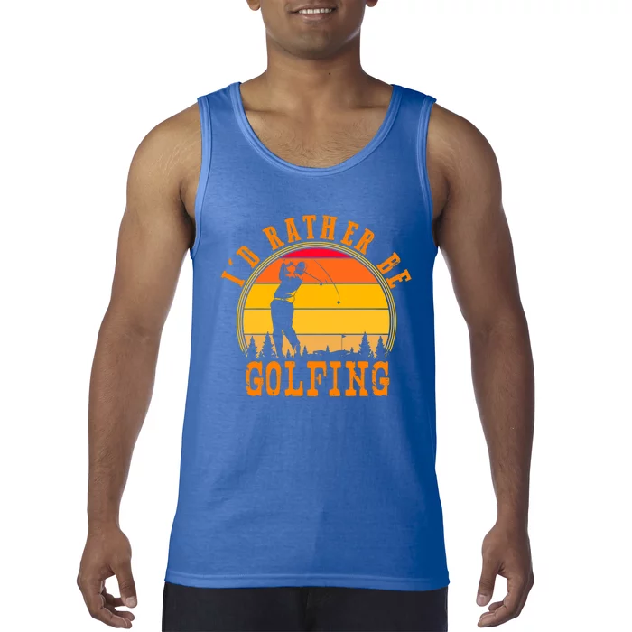 Id Rather Be Golfing Vintage Retro Style Golf Lovers Cute Gift Tank Top