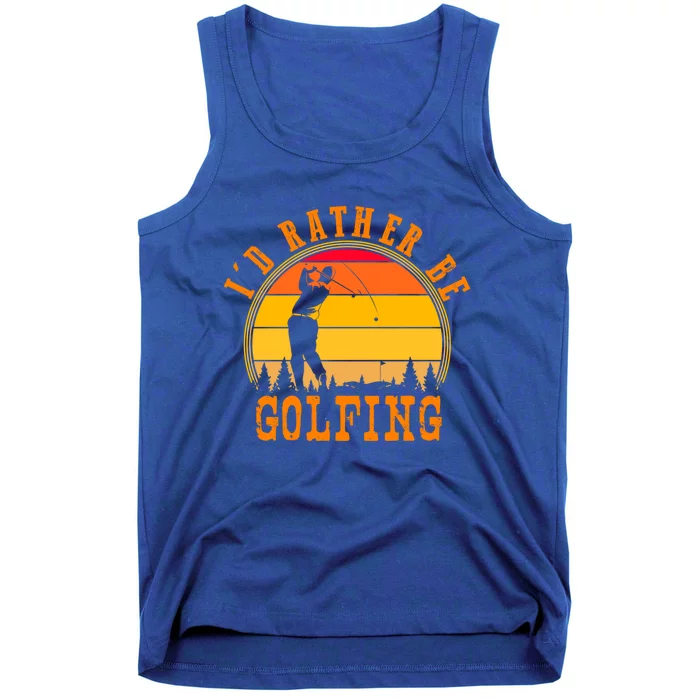 Id Rather Be Golfing Vintage Retro Style Golf Lovers Cute Gift Tank Top