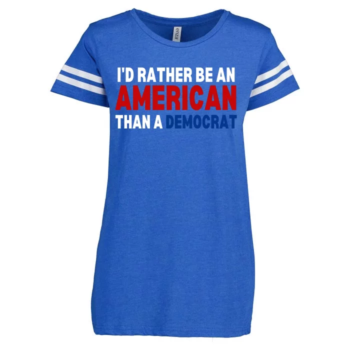 Id Rather Be An American Than A Democrat Trump 2024 Enza Ladies Jersey Football T-Shirt