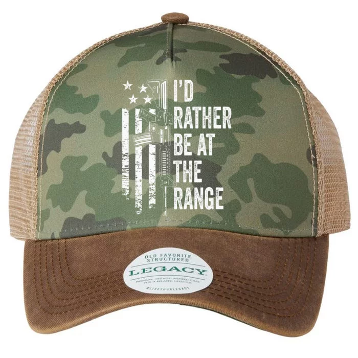 ID Rather Be At The Gun Range Usa Flag Funny Guns Joke Legacy Tie Dye Trucker Hat