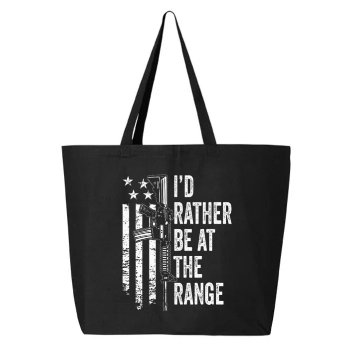 ID Rather Be At The Gun Range Usa Flag Funny Guns Joke 25L Jumbo Tote