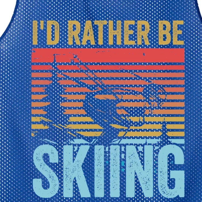 Id Rather Be Skiing Funny Skiing Great Gift Meaningful Gift Mesh Reversible Basketball Jersey Tank