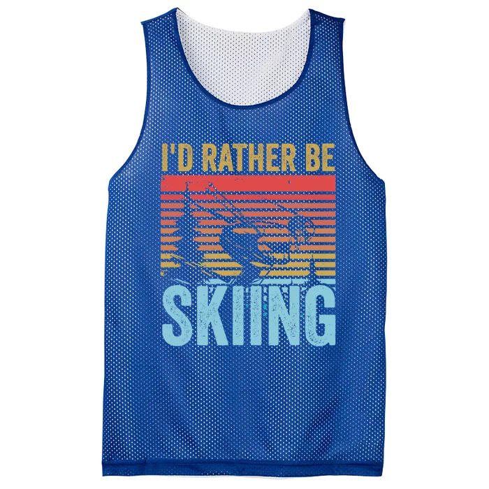 Id Rather Be Skiing Funny Skiing Great Gift Meaningful Gift Mesh Reversible Basketball Jersey Tank