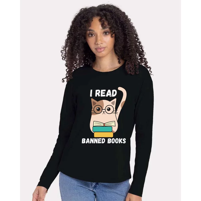 I Read Banned Books Womens Cotton Relaxed Long Sleeve T-Shirt