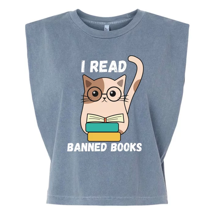 I Read Banned Books Garment-Dyed Women's Muscle Tee