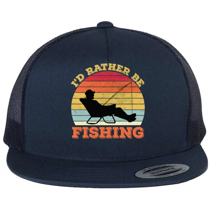 I'd Rather Be Fishing Flat Bill Trucker Hat