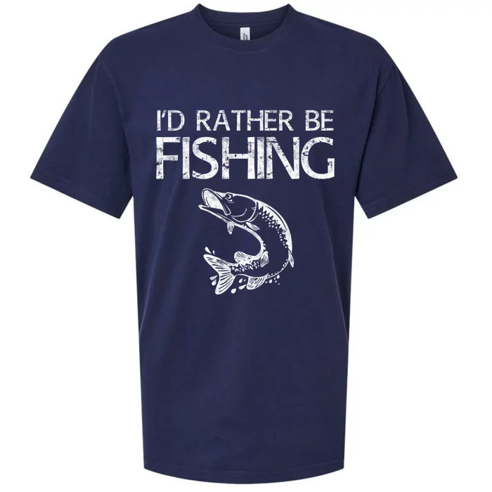 ID Rather Be Fishing Funny Gift Fisher Gift Sueded Cloud Jersey T-Shirt