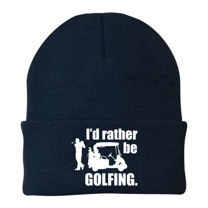 Id Rather Be Playing Golf Funny Golfer Golfing Gift Knit Cap Winter Beanie