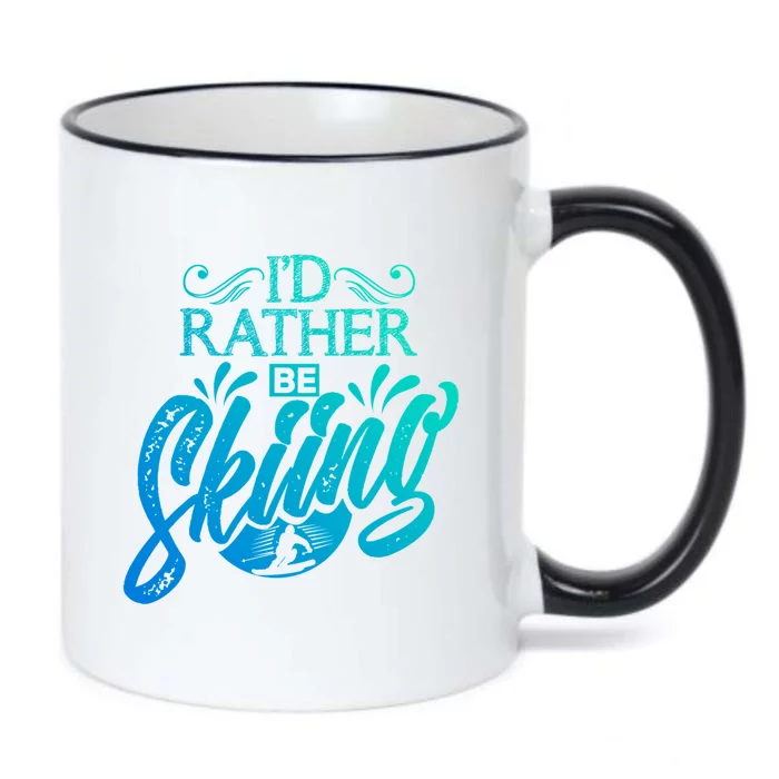 Id Rather Be Skiing Funny Snow Skiing Great Gift Black Color Changing Mug