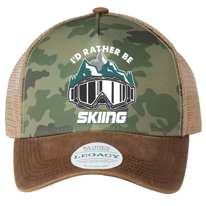 I'd Rather Be Skiing Ski Goggle Snow Skier Winter Sports Premium Legacy Tie Dye Trucker Hat