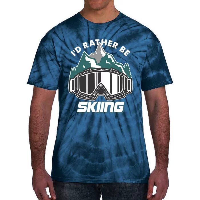 I'd Rather Be Skiing Ski Goggle Snow Skier Winter Sports Premium Tie-Dye T-Shirt