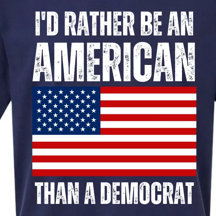 Id Rather Be An American Than A Democrat Sueded Cloud Jersey T-Shirt