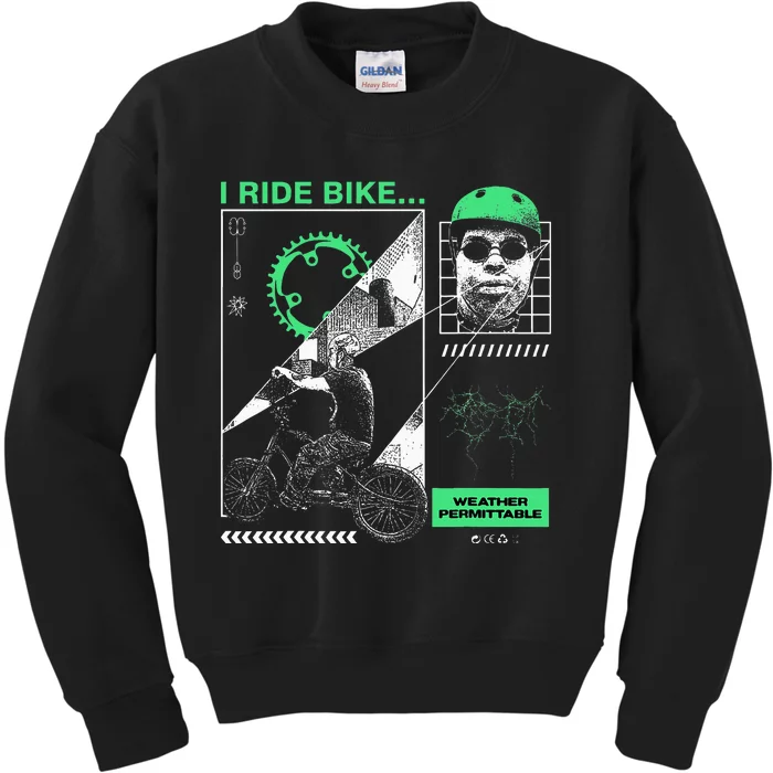 I Ride Bike Kingcobrajfs Kids Sweatshirt