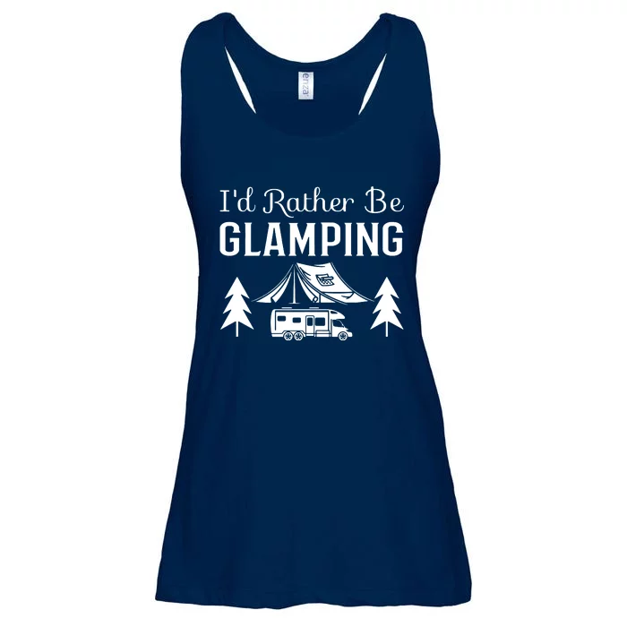 ID Rather Be Glamping Ladies Essential Flowy Tank