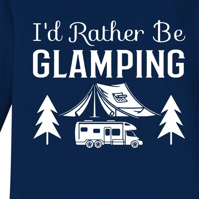 ID Rather Be Glamping Baby Long Sleeve Bodysuit