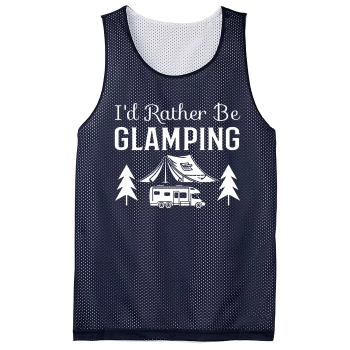 ID Rather Be Glamping Mesh Reversible Basketball Jersey Tank