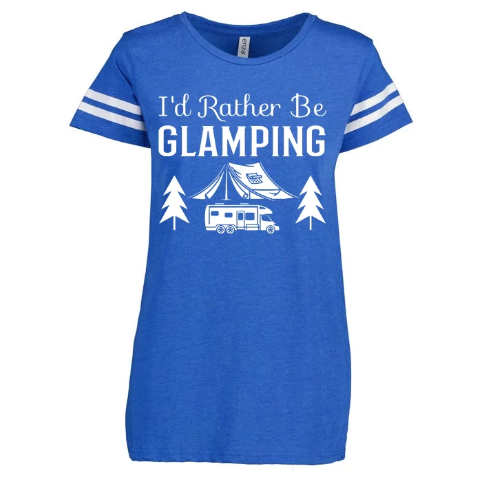 ID Rather Be Glamping Enza Ladies Jersey Football T-Shirt