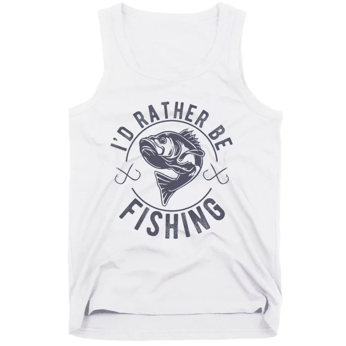 I’d Rather Be Fishing Funny Fishing Saying Graphic Novelty Tank Top