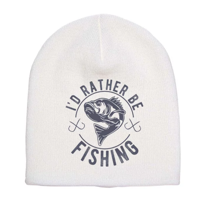 I’d Rather Be Fishing Funny Fishing Saying Graphic Novelty Short Acrylic Beanie