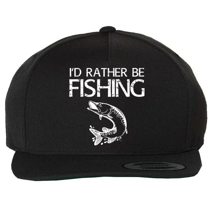 Id Rather Be Fishing Fisherman Wool Snapback Cap