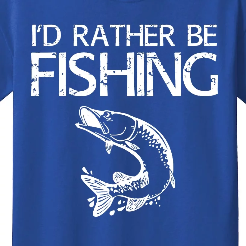 Id Rather Be Fishing Fisherman Kids T-Shirt