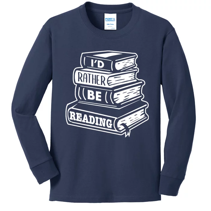 ID Rather Be Reading Kids Long Sleeve Shirt