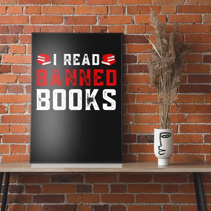 I Read Banned Books Im With The Banned Vintage Retro Poster