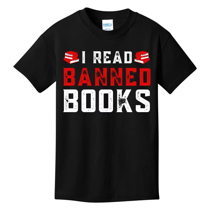 I Read Banned Books Im With The Banned Vintage Retro Kids T-Shirt