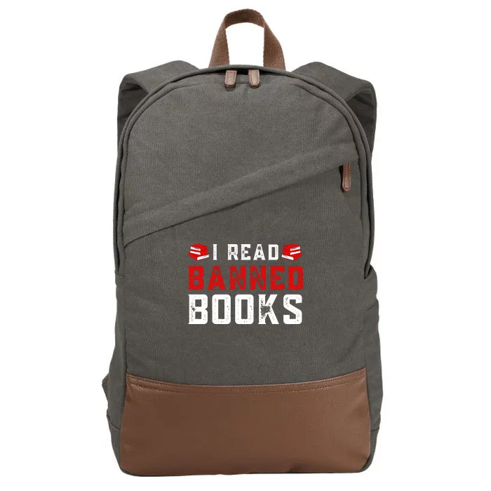 I Read Banned Books Im With The Banned Vintage Retro Cotton Canvas Backpack