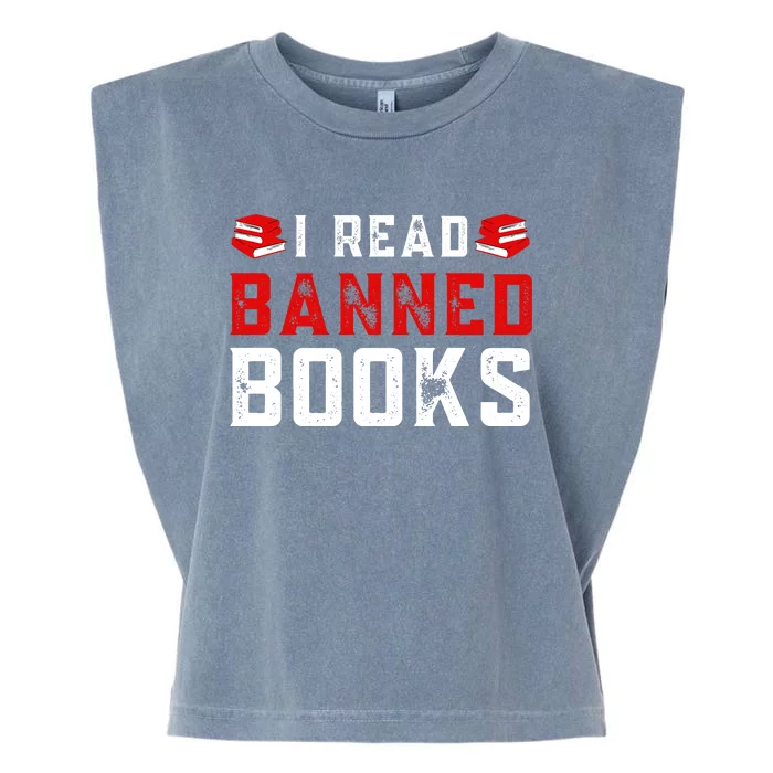 I Read Banned Books Im With The Banned Vintage Retro Garment-Dyed Women's Muscle Tee