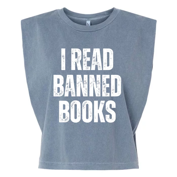 I Read Banned Books Im With The Banned Vintage Retro Garment-Dyed Women's Muscle Tee