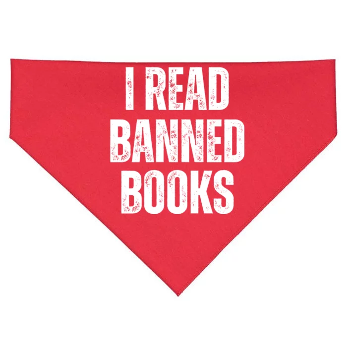 I Read Banned Books Im With The Banned Vintage Retro USA-Made Doggie Bandana