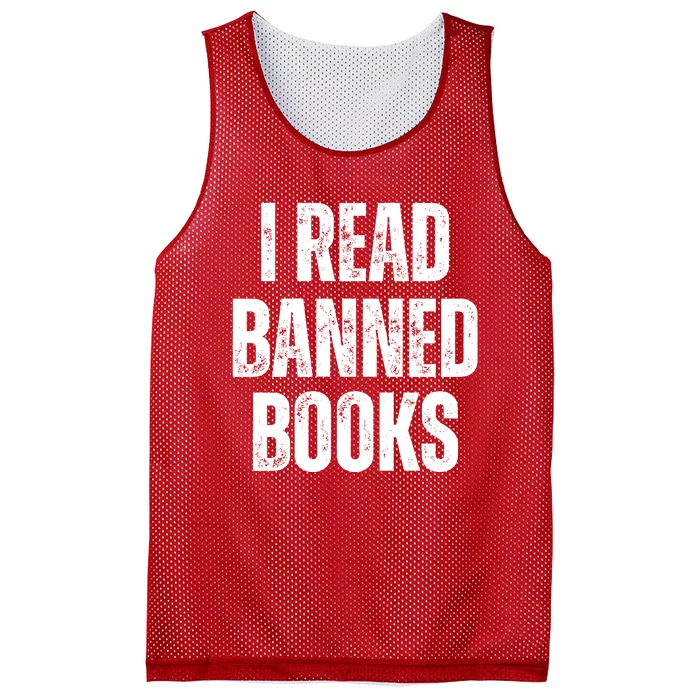 I Read Banned Books Im With The Banned Vintage Retro Mesh Reversible Basketball Jersey Tank