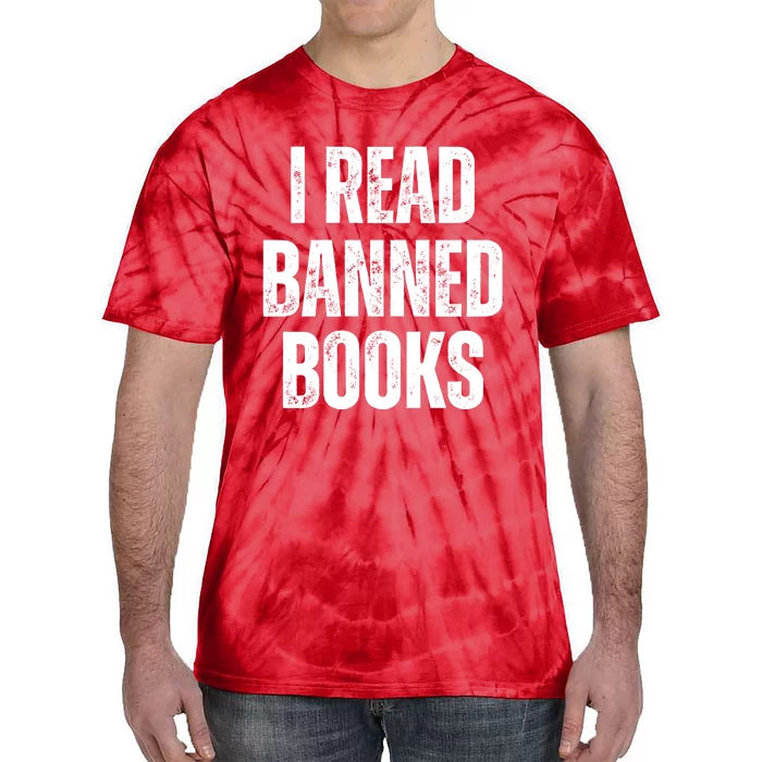 I Read Banned Books Im With The Banned Vintage Retro Tie-Dye T-Shirt