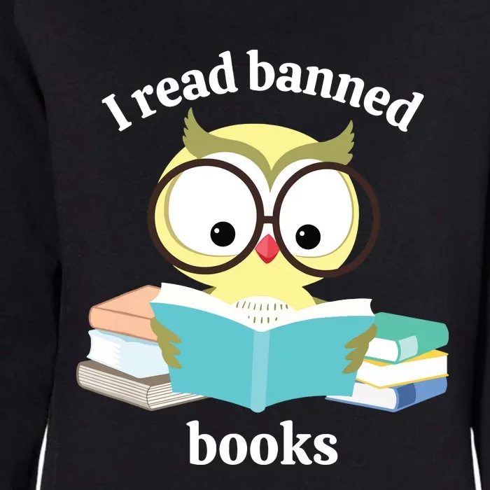 I Read Banned Books Week Librarian Reader Owl Womens California Wash Sweatshirt