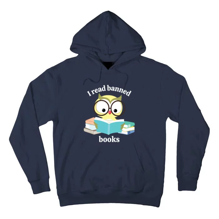 I Read Banned Books Week Librarian Reader Owl Tall Hoodie