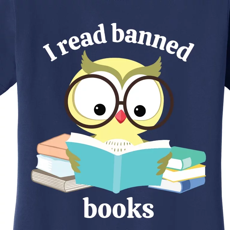 I Read Banned Books Week Librarian Reader Owl Women's T-Shirt