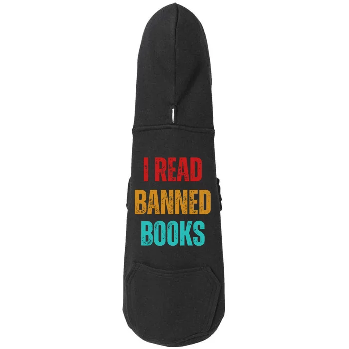 I Read Banned Books Im With The Banned Vintage Retro Doggie 3-End Fleece Hoodie